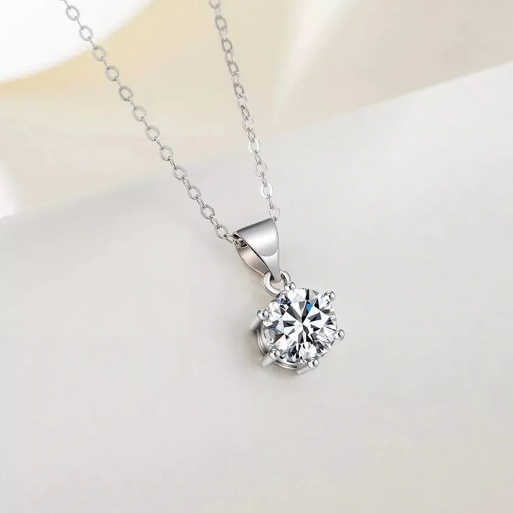 Gorgeous 2CT Moissanite Pendant Necklace 925 SS GRA certified - Picture 4 of 14